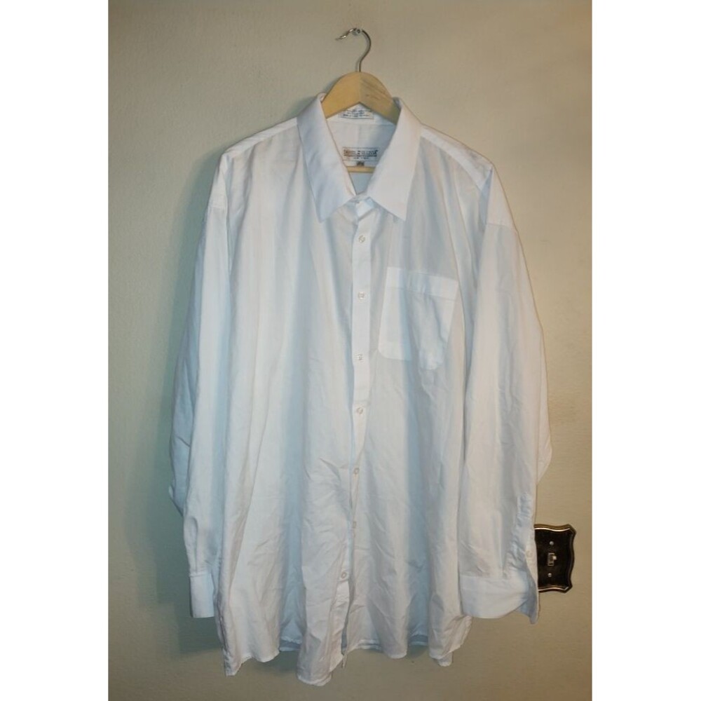Daniel Ellissa White Dress Shirt Big & Tall Size 20.5 / 37-38 Pit 30" See descr